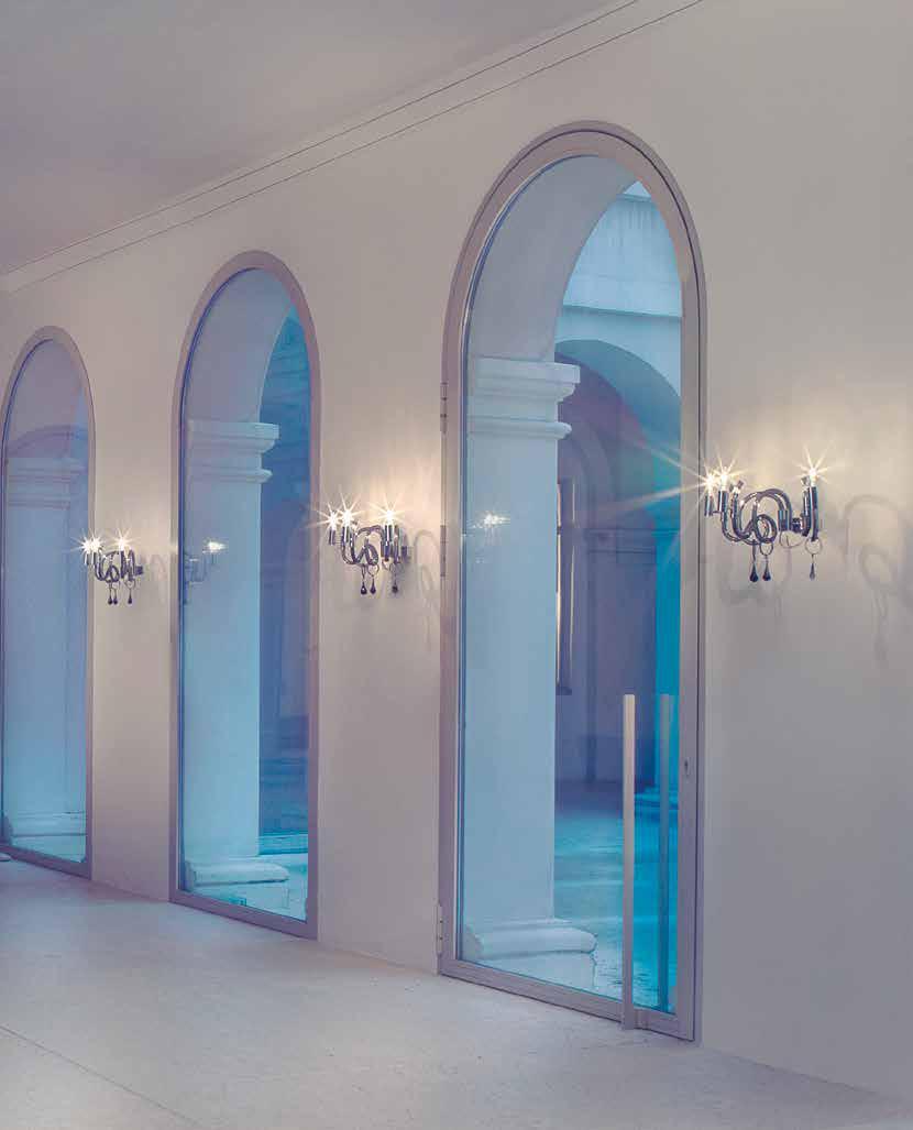 Glass wall lamp with crystals | Street by Sylcom