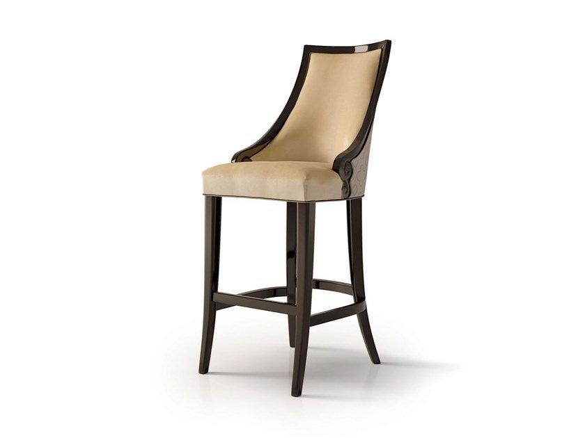 Upholstered stool with back and footrest | 6112 by Carpanese home