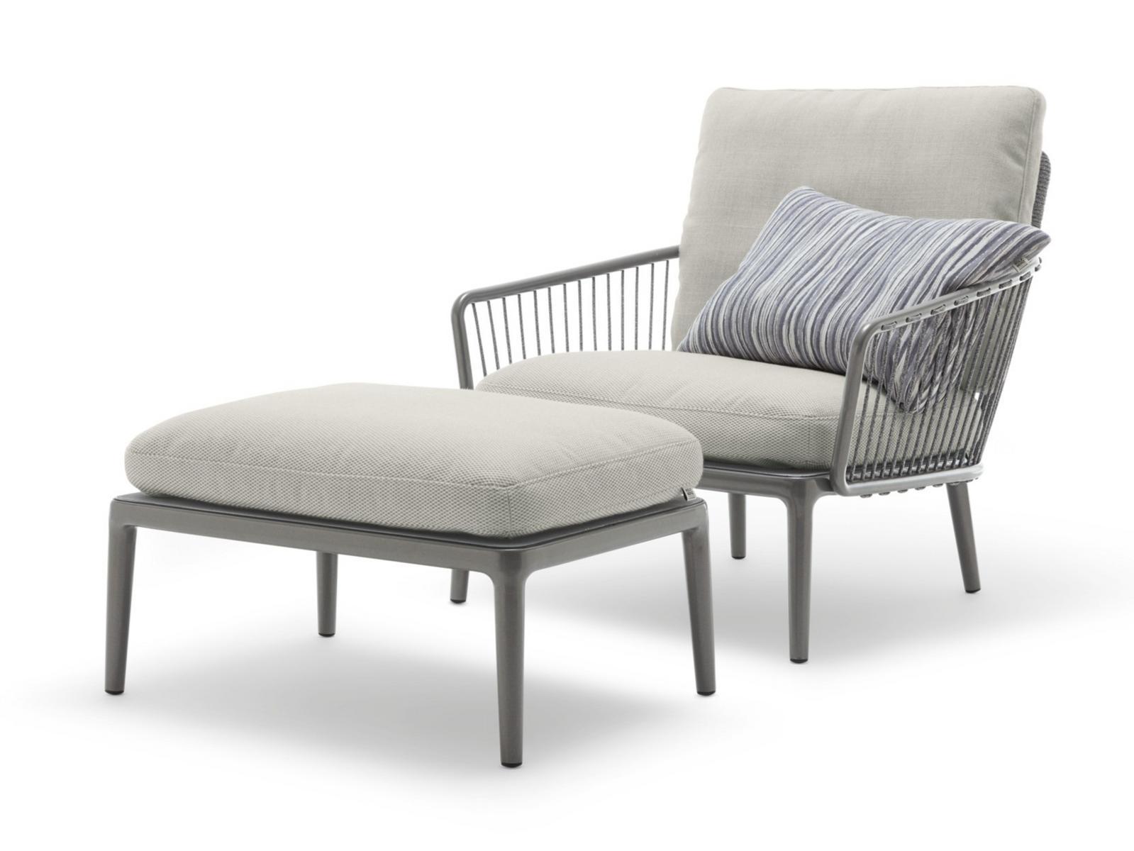 Fabric and aluminium garden armchair with armrests | 271 Yoko by Rolf Benz