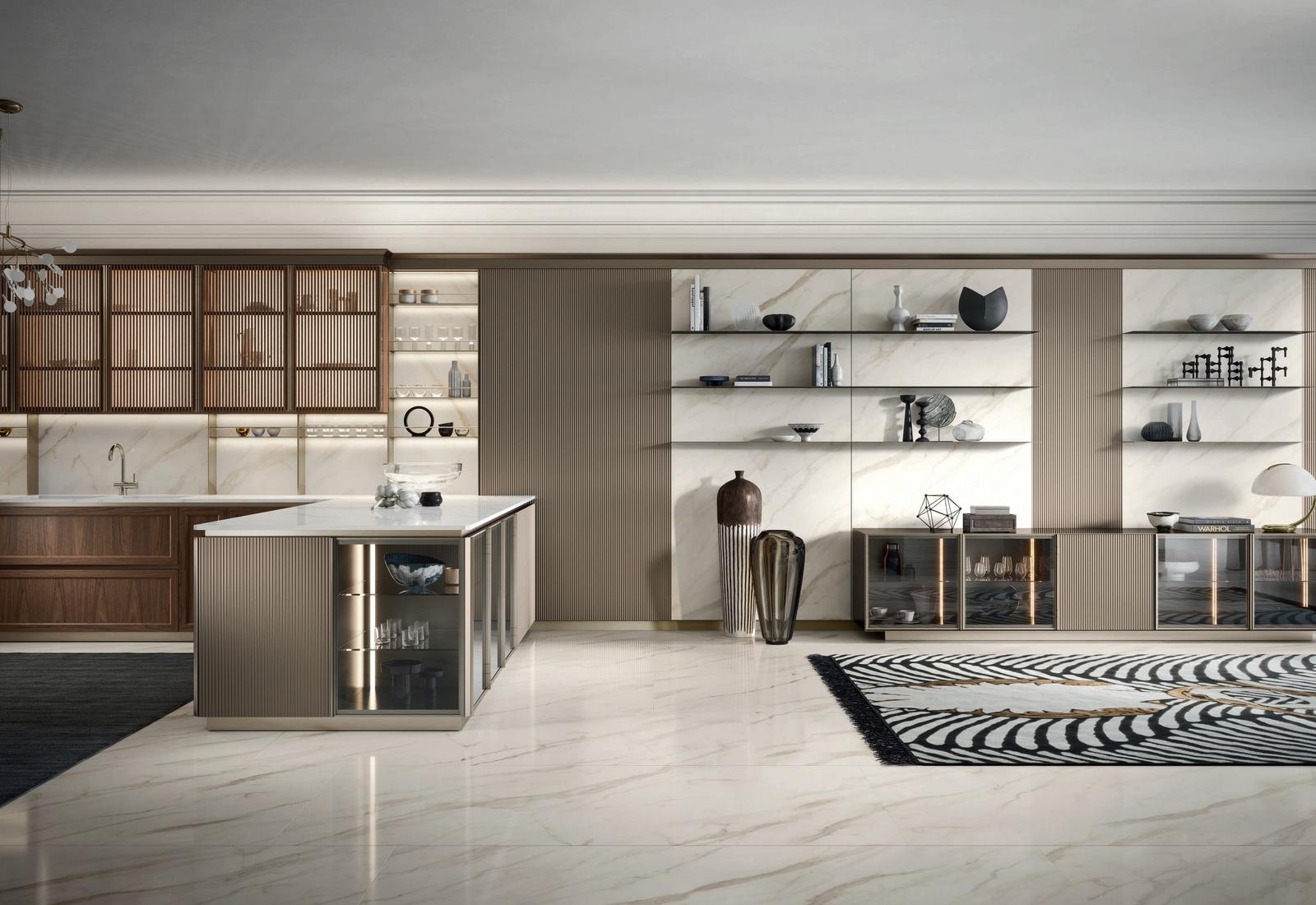 Stone kitchen with handles FM bottega d'Arte Celine