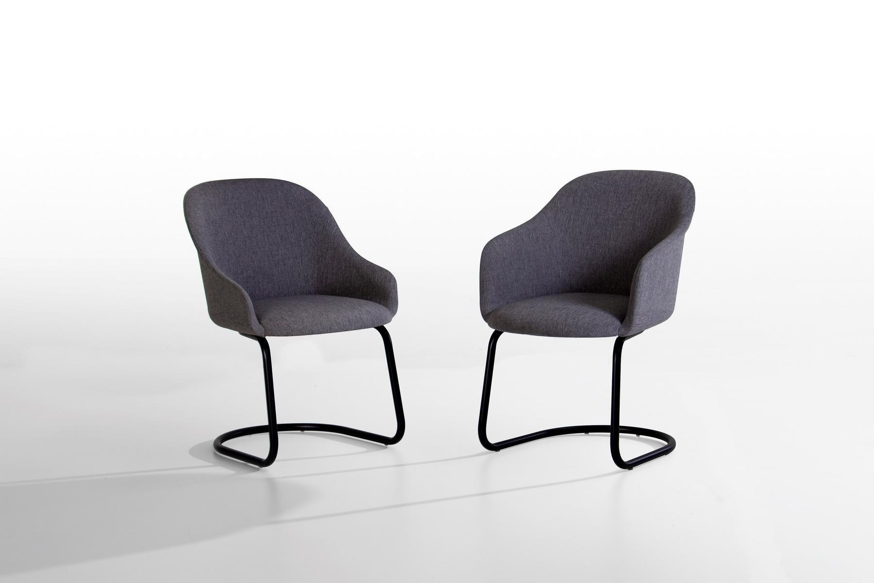 Cantilever upholstered fabric easy chair with armrests | Lyz 918 Pui by Potocco