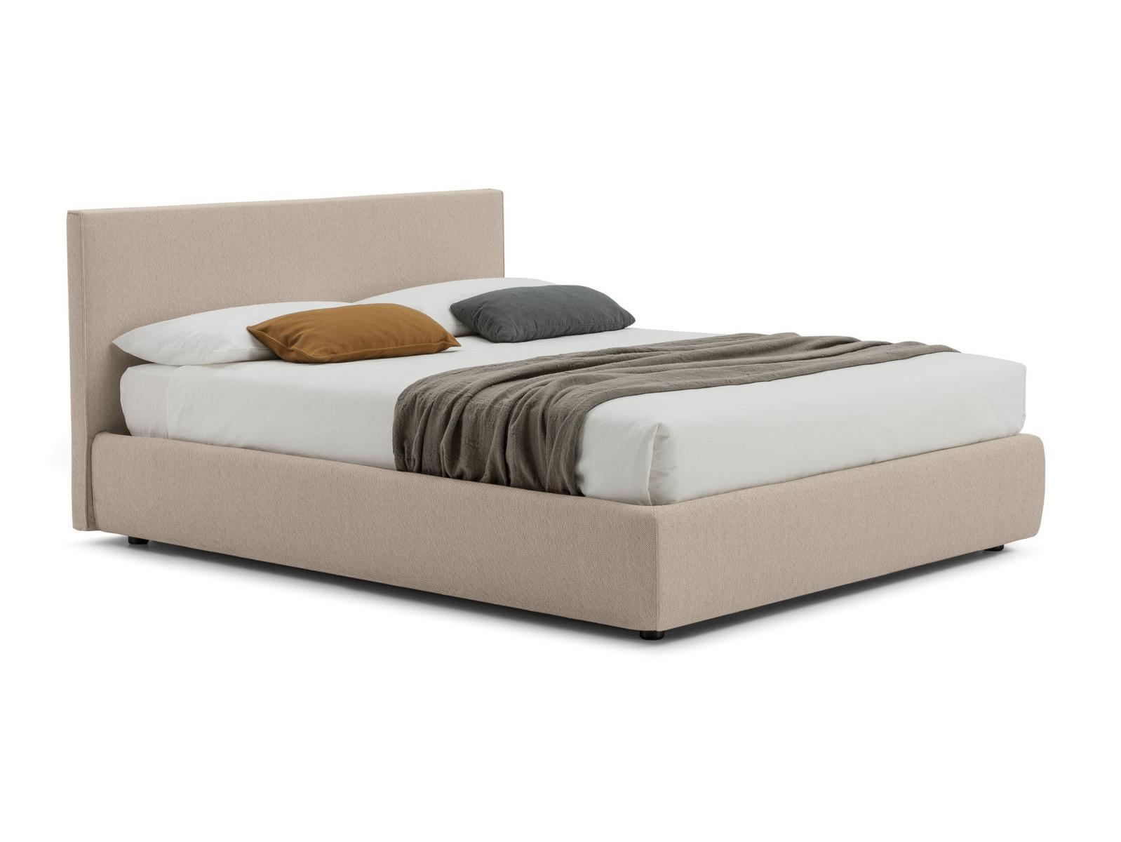 Storage bed with upholstered headboard | Metropolitan by Bolzan letti