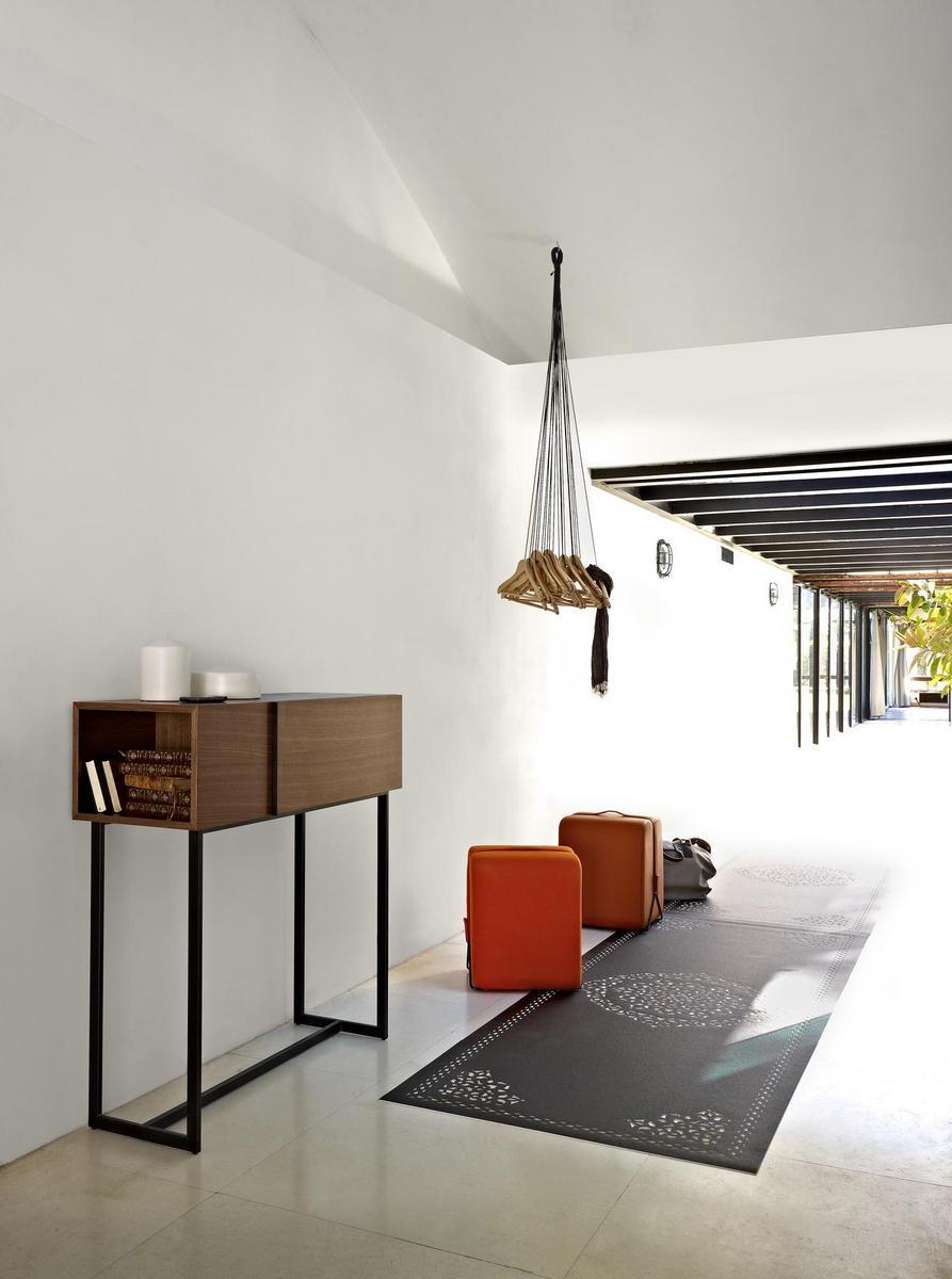 Rectangular walnut console table | Wall Figure by Ligne Roset