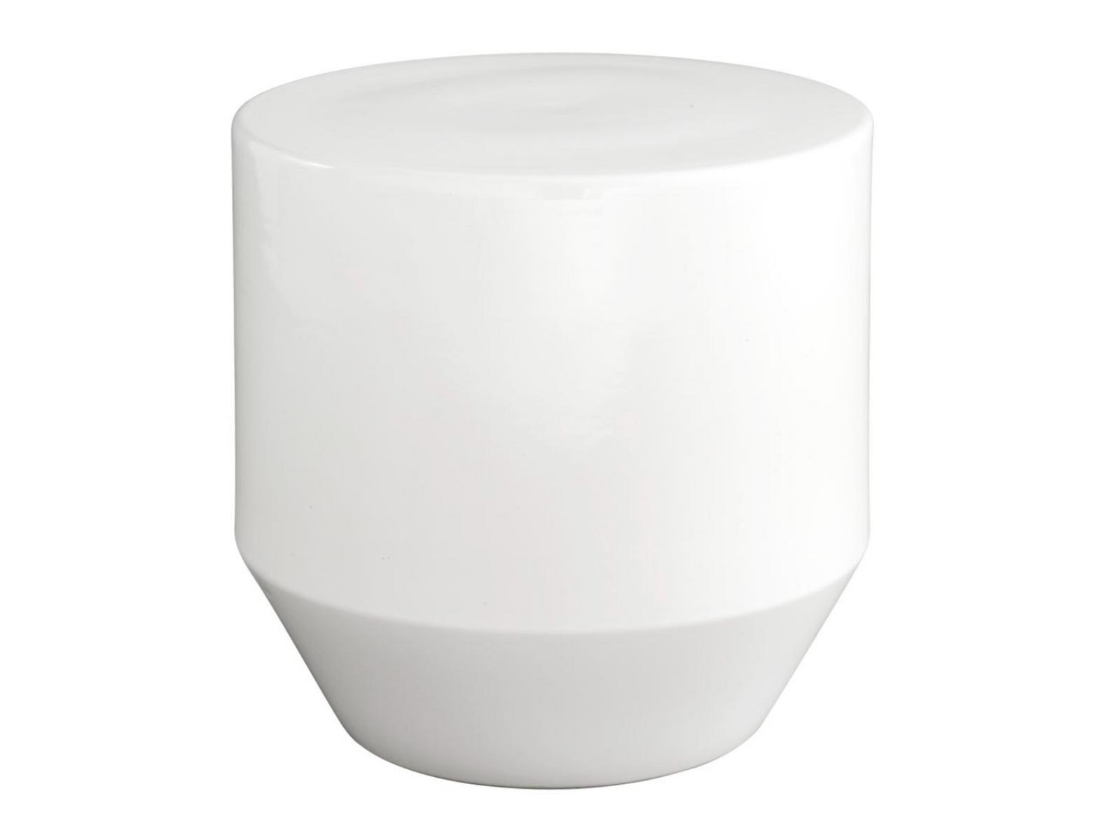 Round glazed porcelain stoneware garden side table | Soixante 3 by Ligne Roset