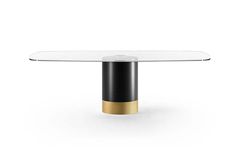 Rectangular ceramic table | Cilindro glass by Eforma