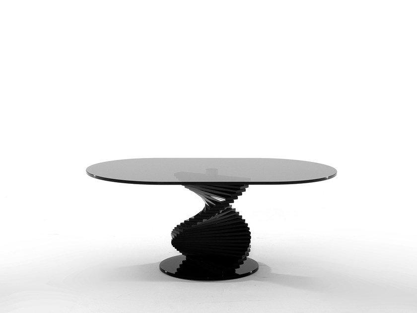 Oval glass coffee table | Ariel by Tonin Casa