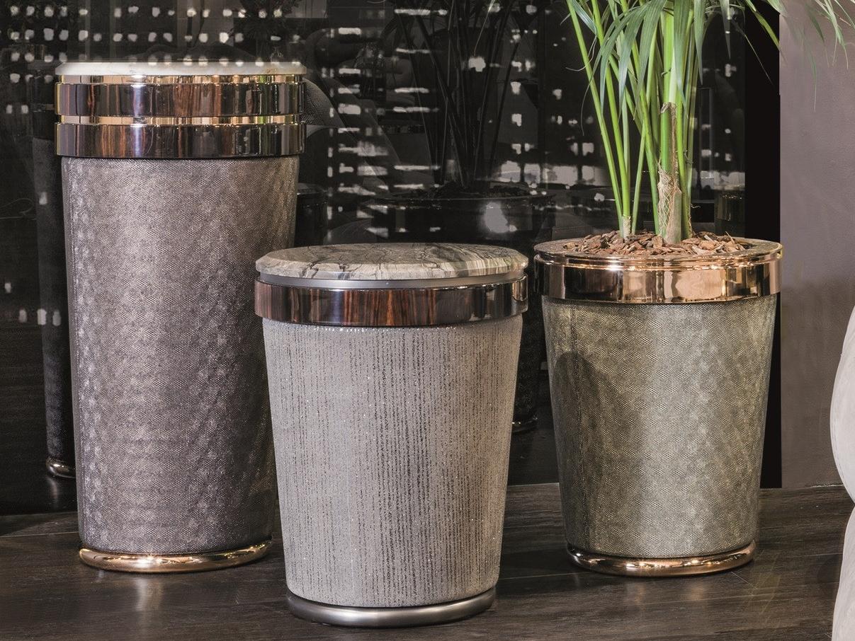 Round leather coffee table | Herbert by Longhi