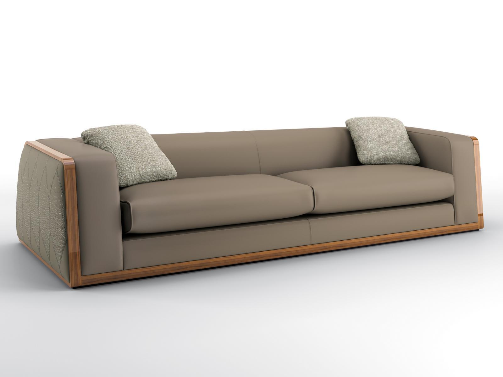 4 seater leather sofa | Vertigo by Bruno Zampa