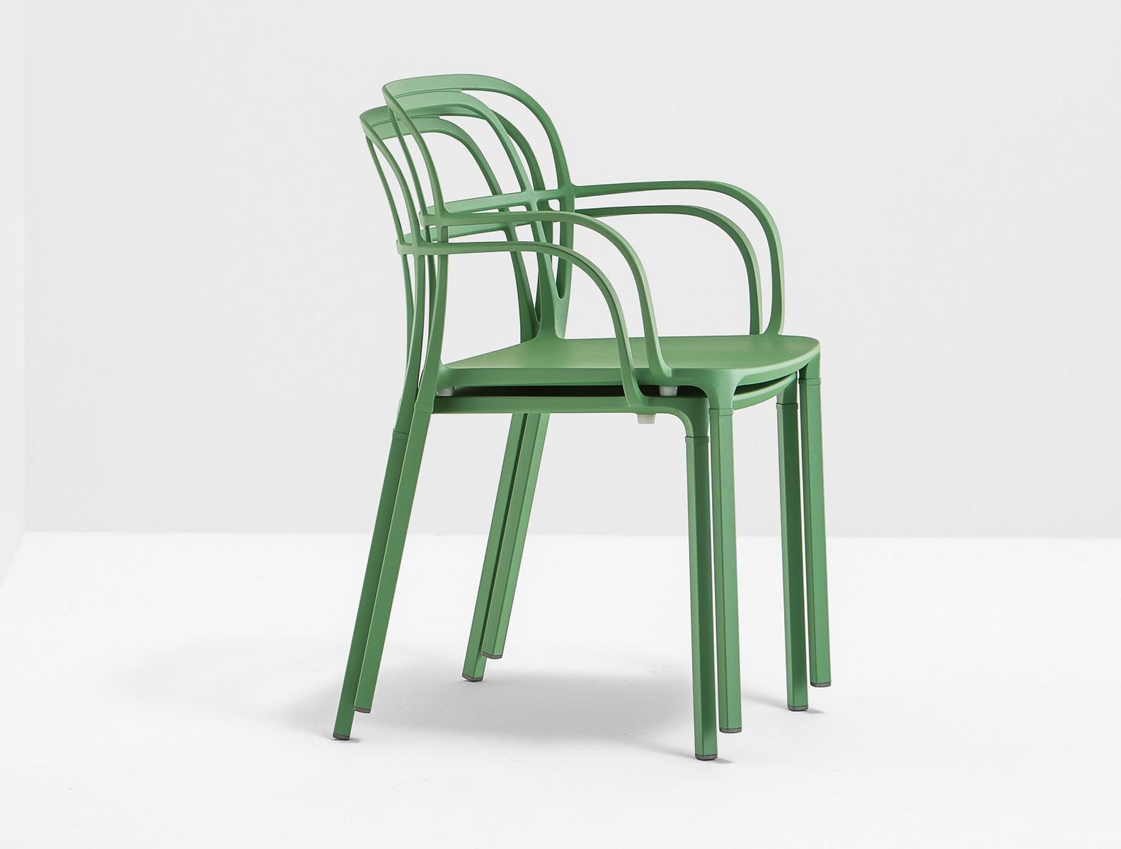 Die cast aluminium chair with armrests | Intrigo 3715 by Pedrali
