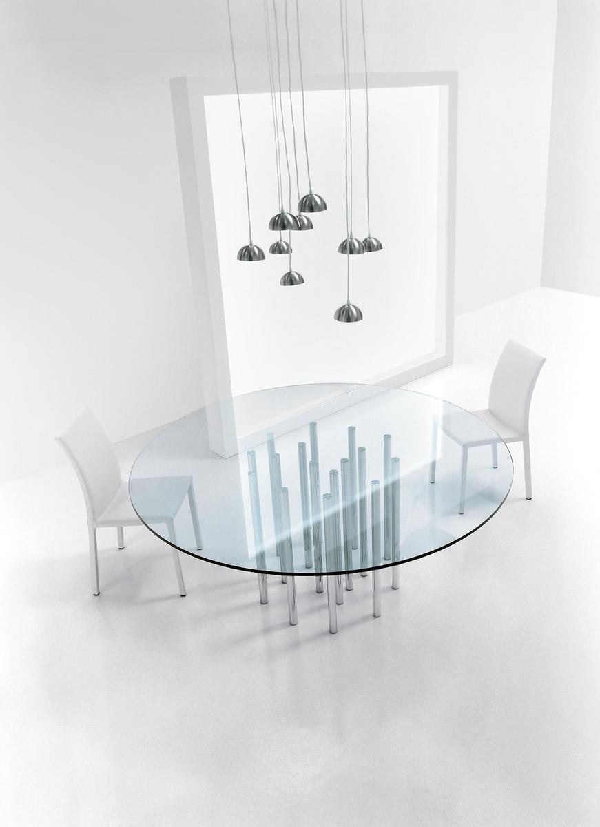 Glass and steel table | Mille by Bonaldo