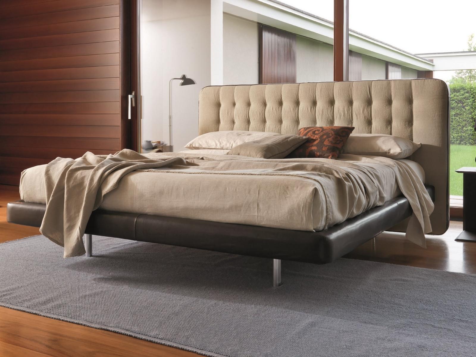 Double bed with upholstered headboard | Dedalo Up by Desiree