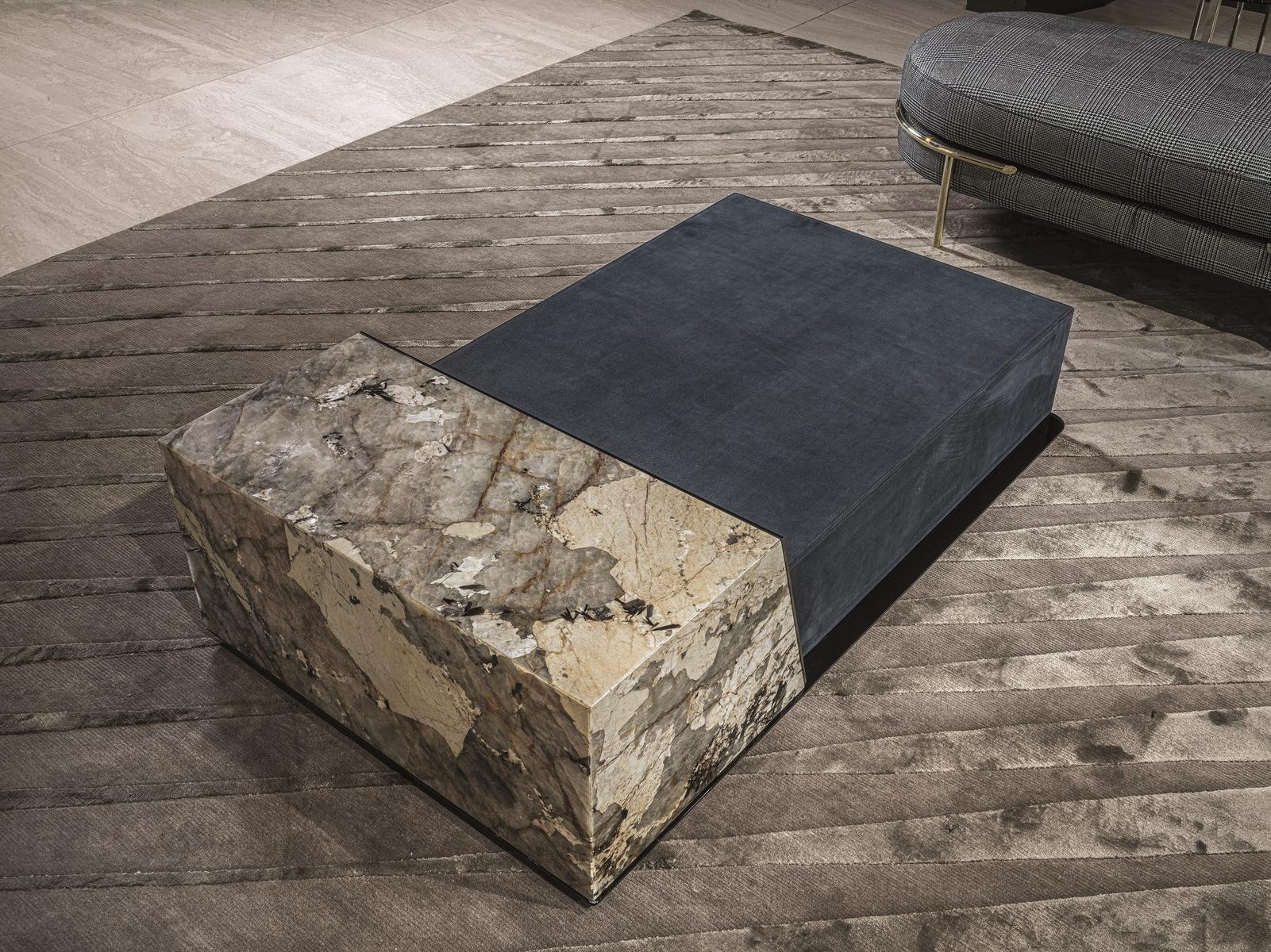 Rectangular stone coffee table with drawers | Bold by Longhi