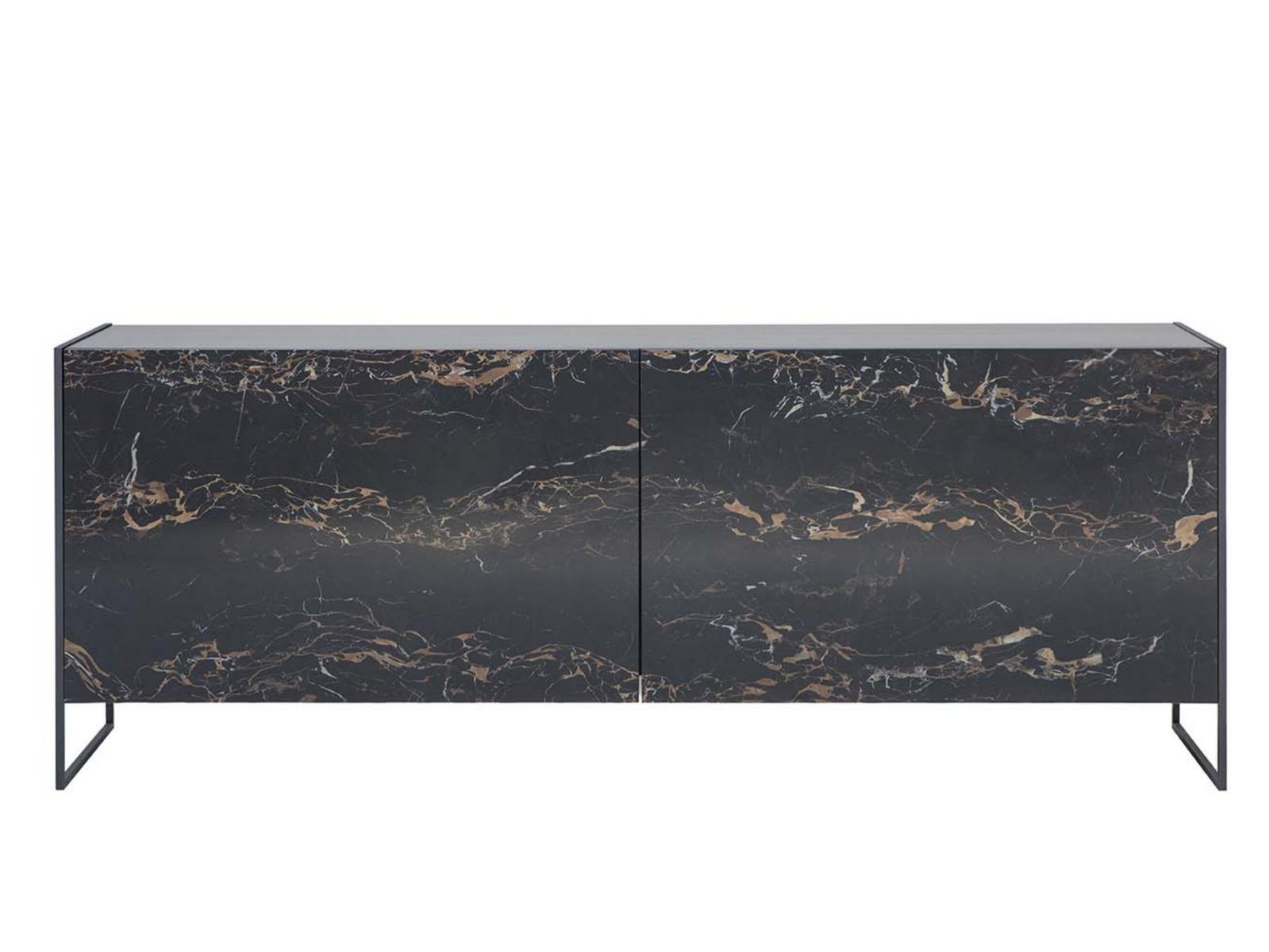 Porcelain stoneware sideboard with sliding doors | Idra by Tonin Casa