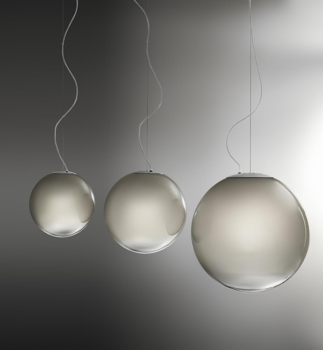 LED handmade blown glass pendant lamp | Smoke by Panzeri