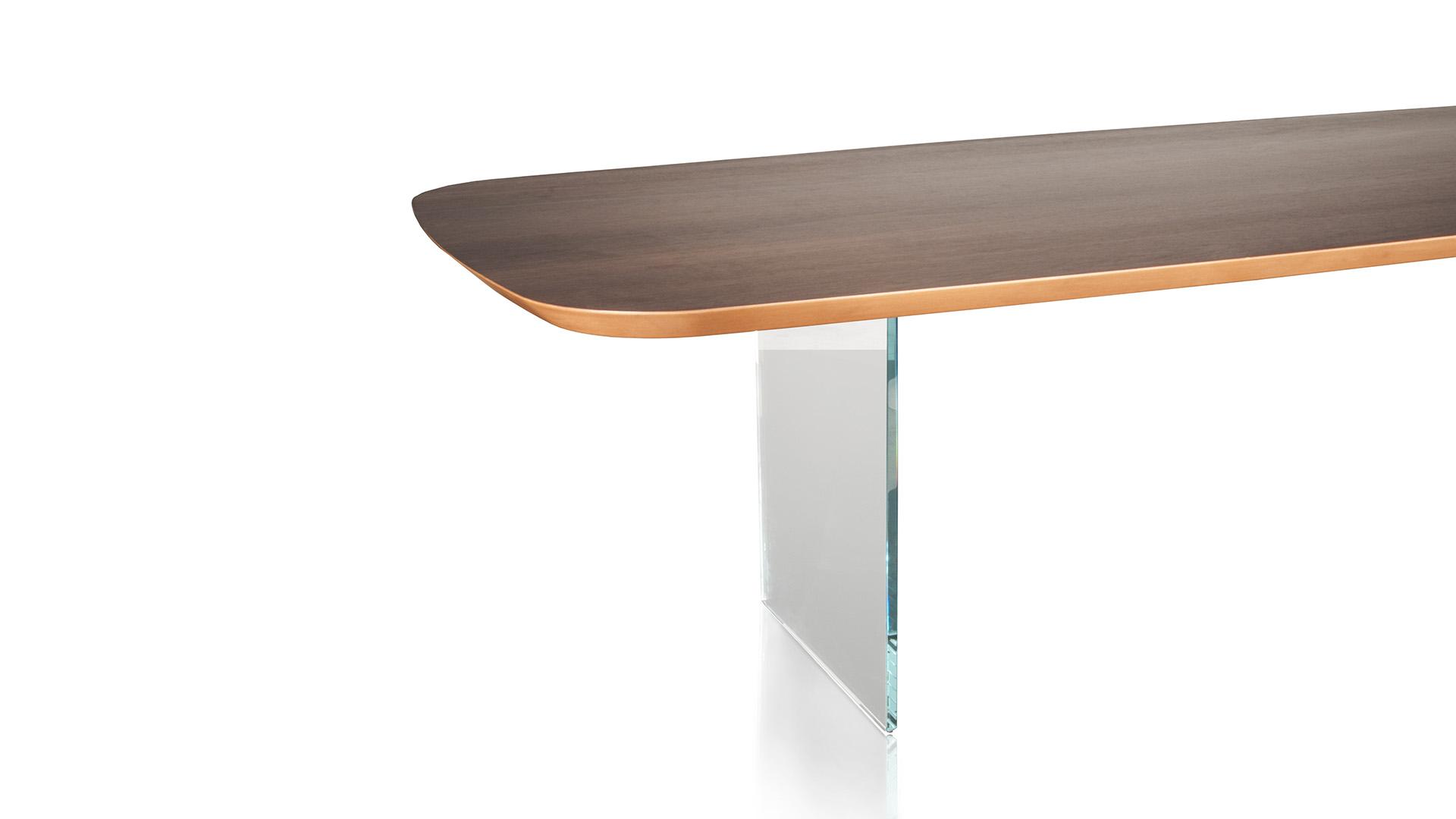 Rectangular Marble glass dining table | Monolite by Reflex