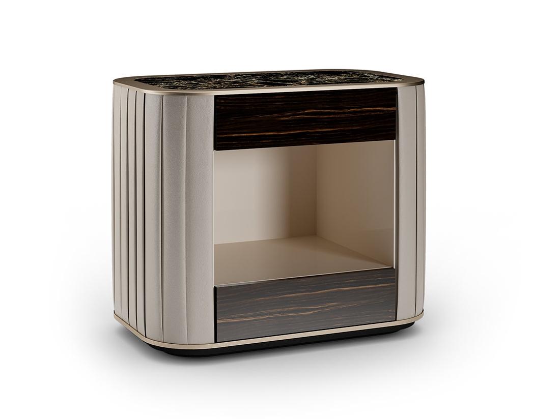 Rectangular bedside table with drawers | Plissé by Reflex