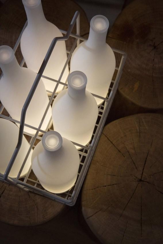 LED satin glass table lamp | Bacco by Karman