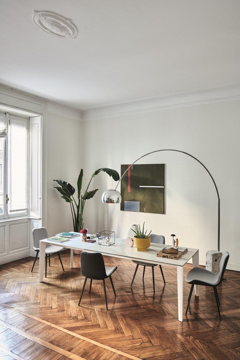 Extending rectangular glass ceramic table | Diamante by Midj