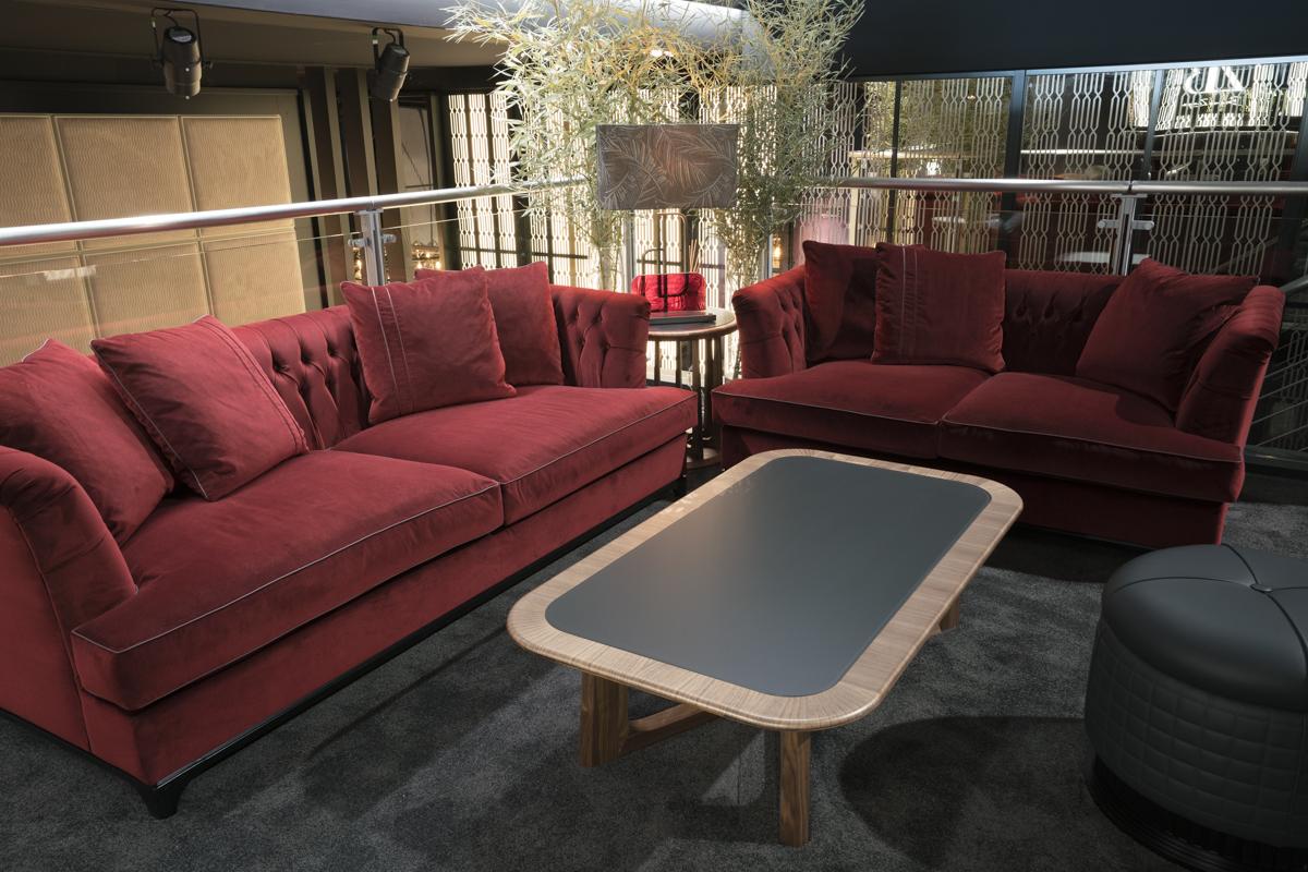 Tufted 3 seater leather sofa | Davis by Bruno Zampa