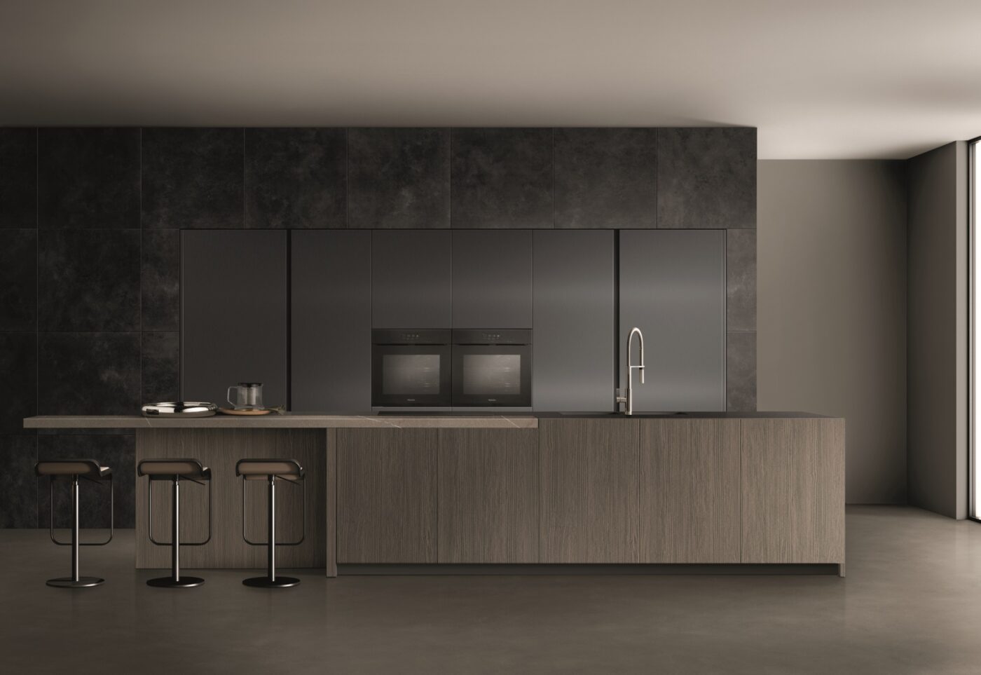 Stone kitchen with handles Aster Cucine Contempora