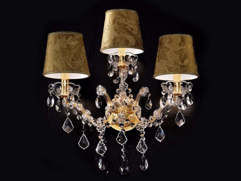 Incandescent metal wall light with crystals | Maria Teresa Ve 986 A3 by Masiero
