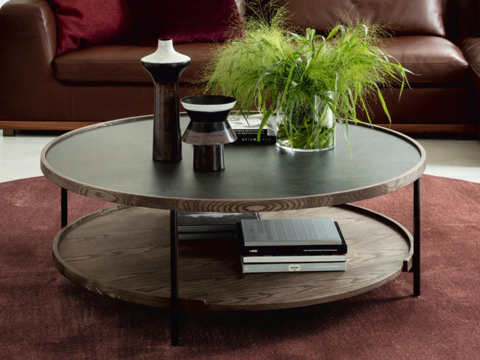 Round wooden coffee table | Koster by Porada