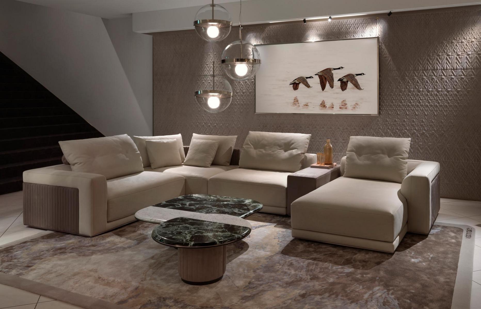 Sectional sofa with chaise longue | Miller by Visionnair