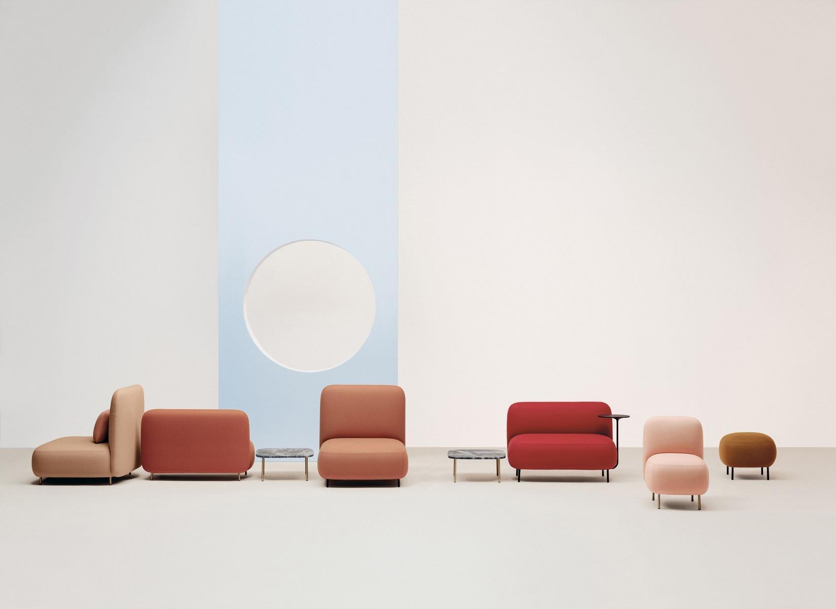 Upholstered square fabric pouf | Buddy 211 by Pedrali
