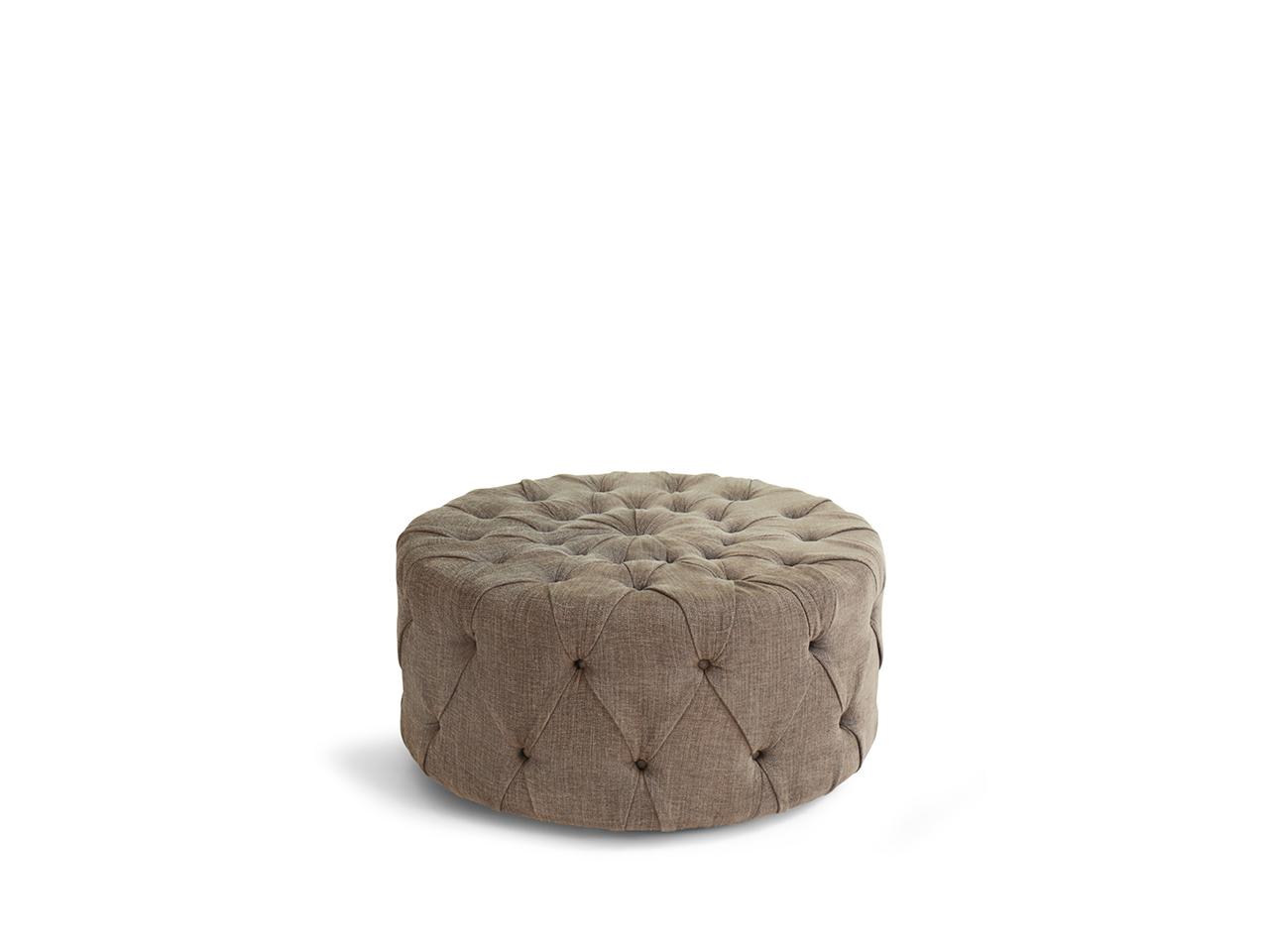 Tufted round fabric pouf | New Kap by Borzalino