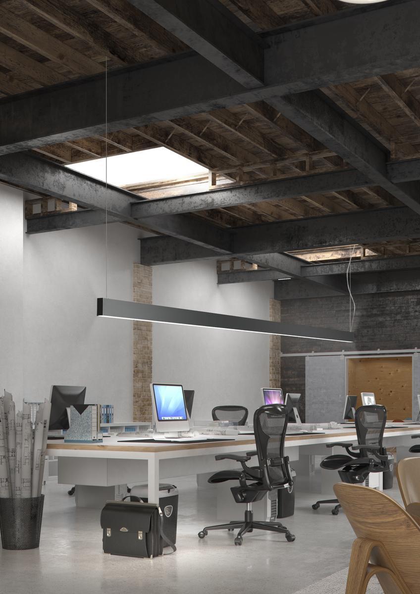 LED direct-indirect light extruded aluminium pendant lamp | Giano by Panzeri