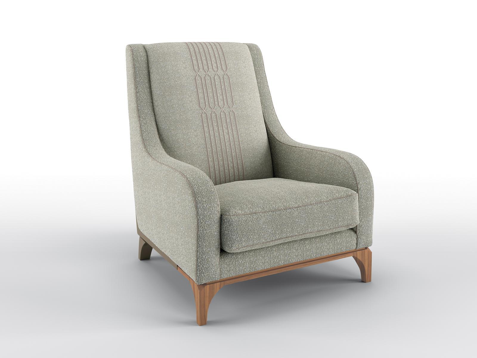 Fabric armchair with armrests | Ariel by Bruno Zampa