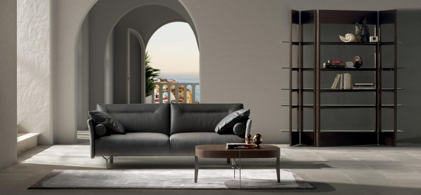 Open wooden bookcase | Plissé by Natuzzi Italia