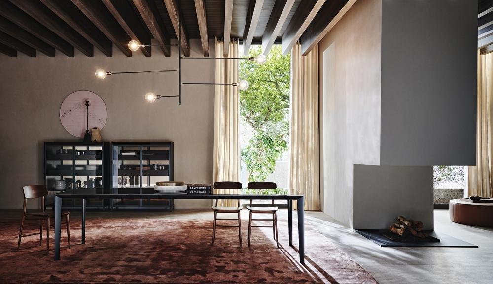 Rectangular wooden dining table | Filigree by Molteni