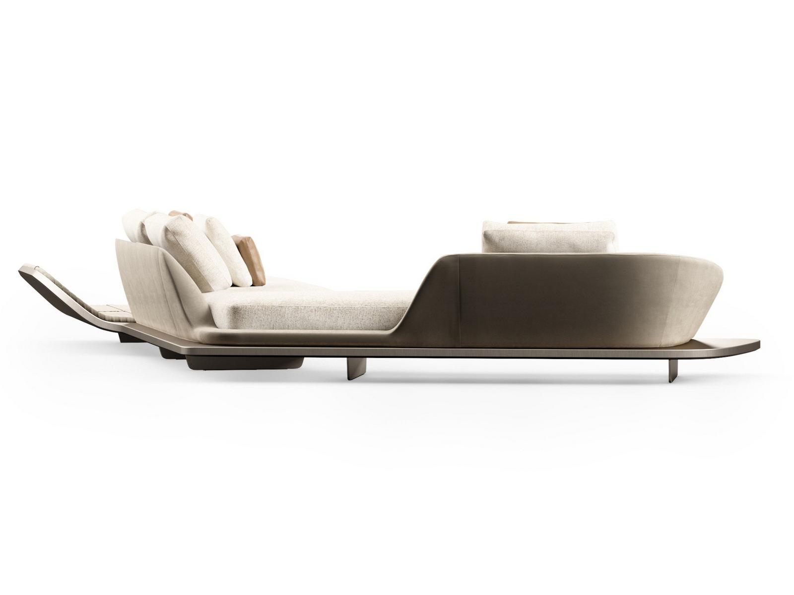 Leather sofa with chaise longue | Segno by Reflex