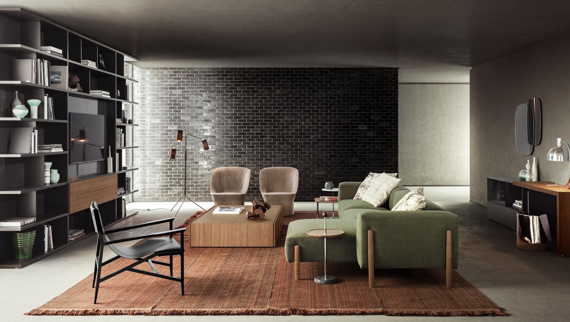 Sectional fabric sofa | All-in by Pianca