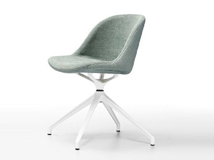 Upholstered trestle-based fabric chair | Sonny S-x by Midj