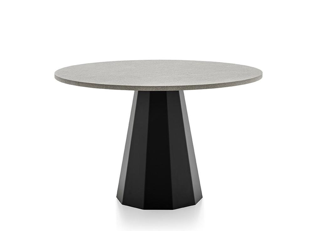 Round melamine-faced chipboard table with painted sheet | Dix by Connubia