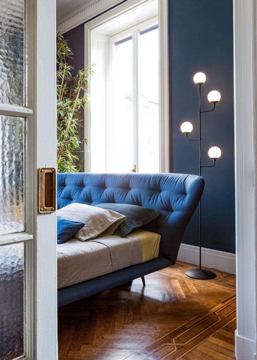 Double bed with upholstered headboard | Lovy Bed by Bonaldo