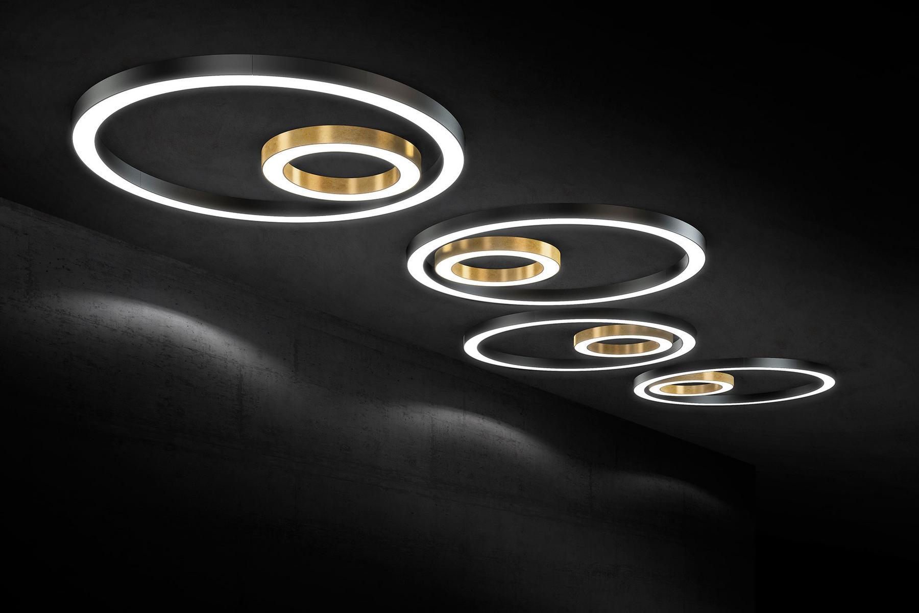 LED aluminium pendant lamp | Silver Ring by Panzeri