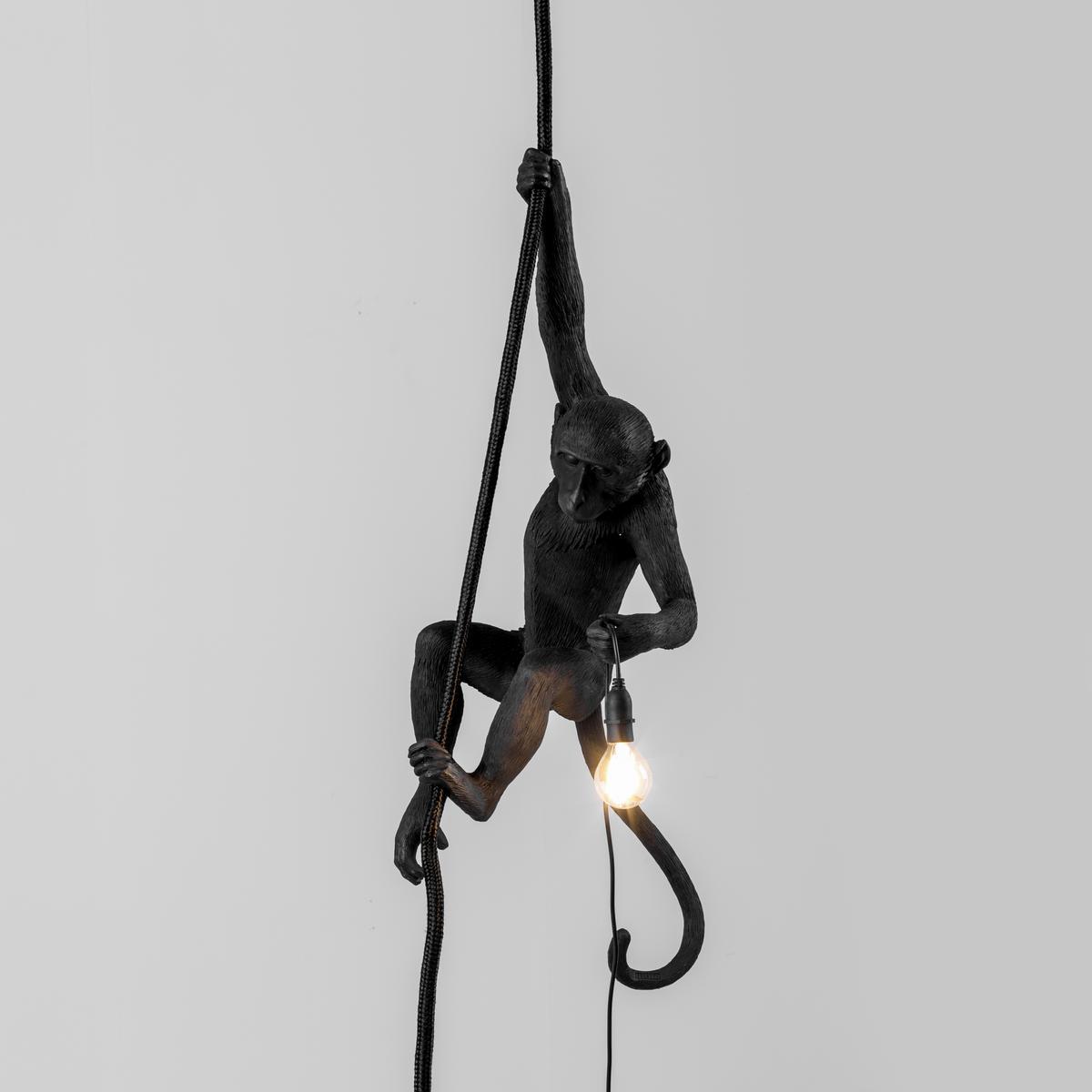 LED resin pendant lamp | The Monkey Lamp Black Ceiling by Seletti