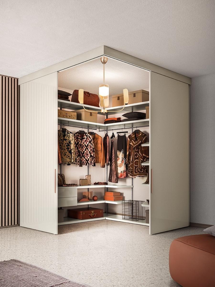 Sectional glass walk-in wardrobe | Vista by Pianca