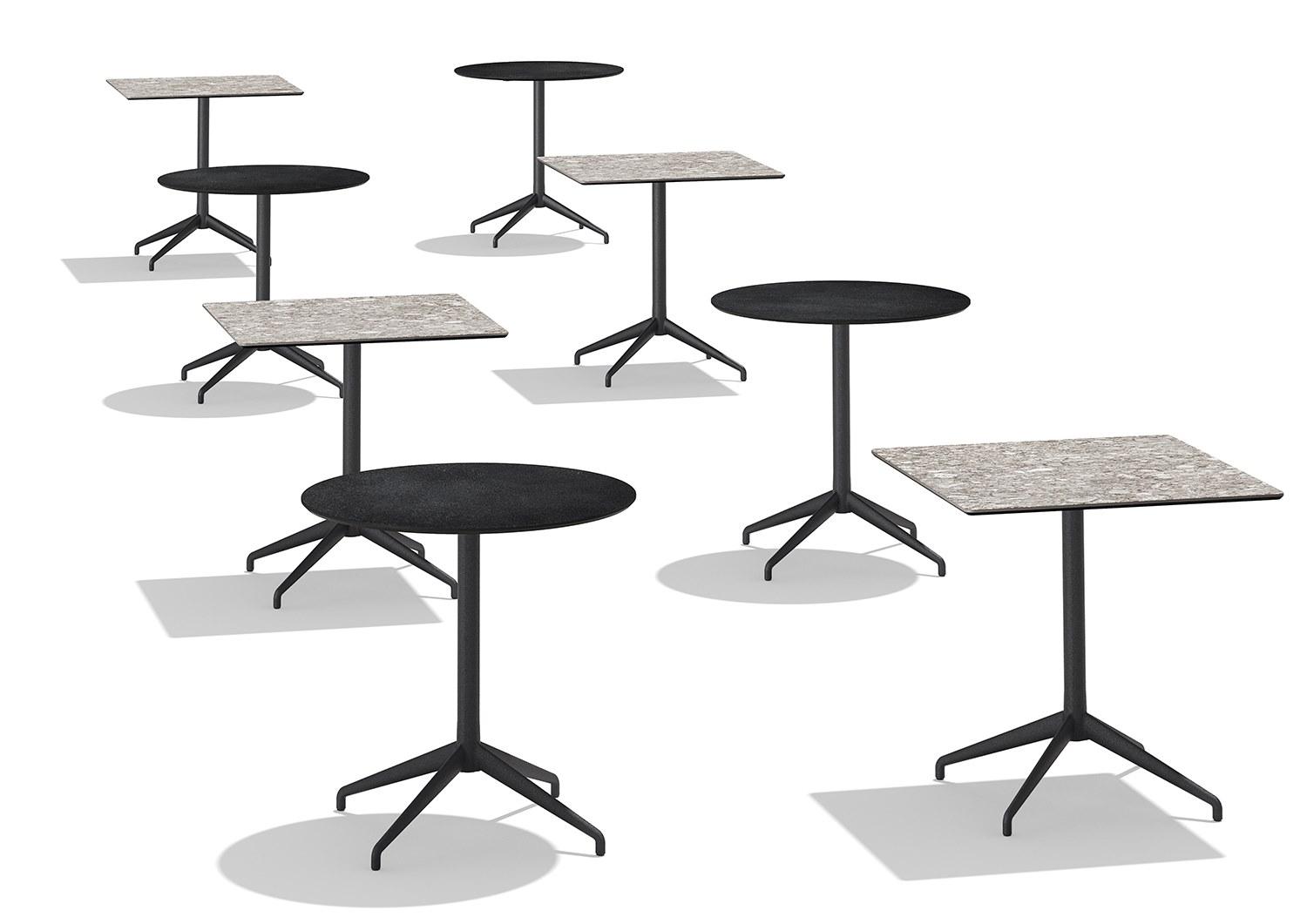 Square garden table with 4-star base | Alis by Sovet