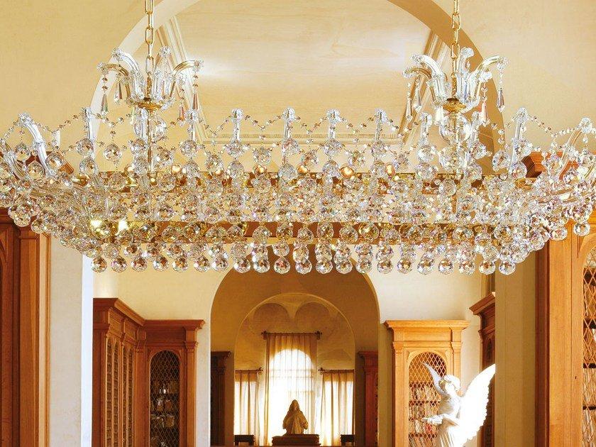 Painted metal chandelier with crystals | Maria Teresa Ve 920 by Masiero