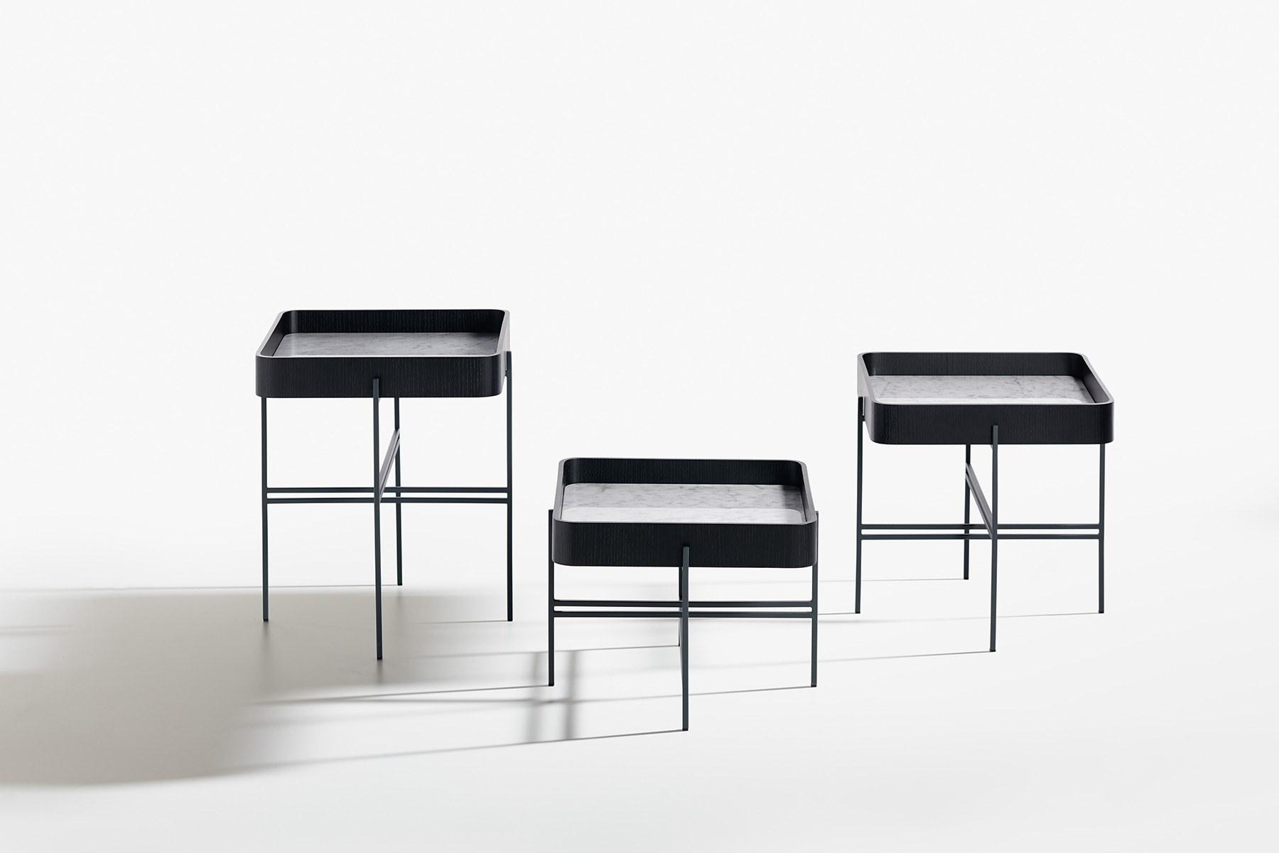 Square coffee table with tray | Tray by Potocco