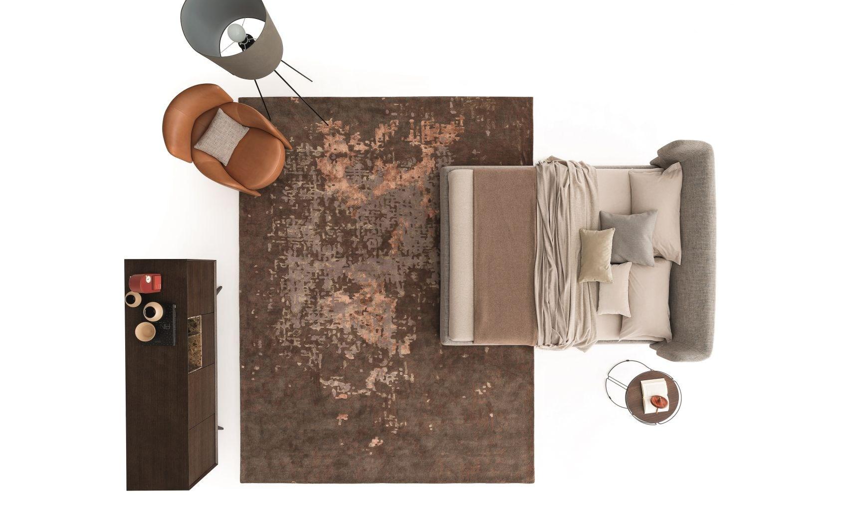 Leather storage bed with upholstered headboard | Claire by Ditre Italia