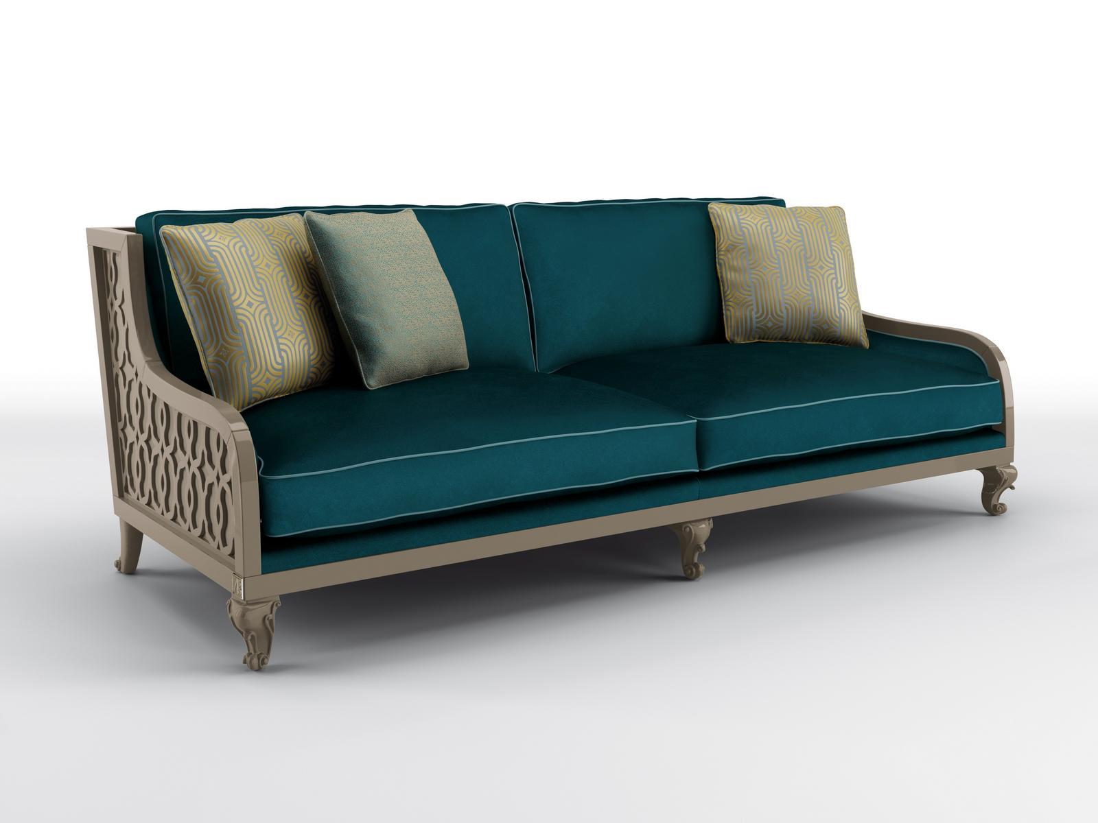 3 seater velvet sofa | Club by Bruno Zampa