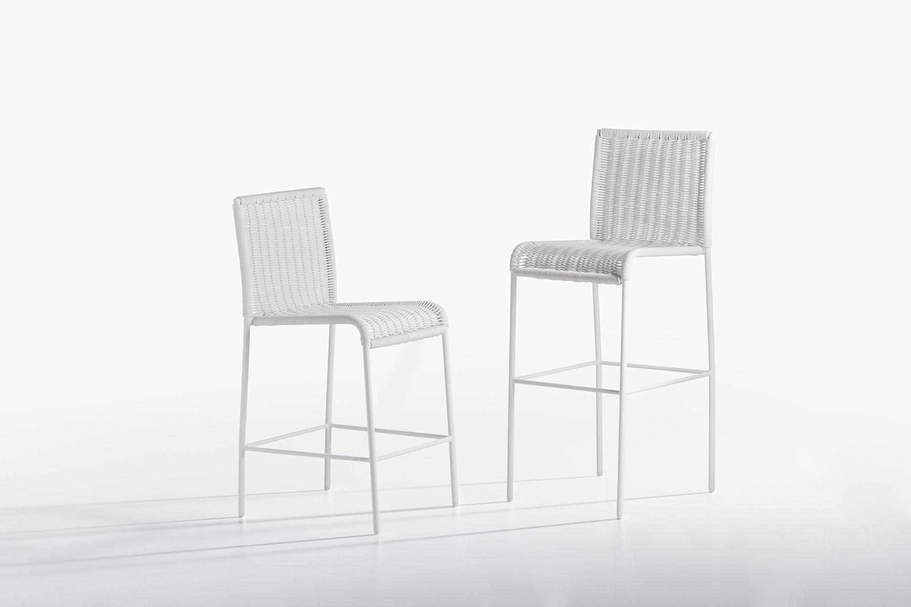 High rope stool with footrest | Agra by Potocco