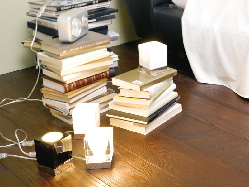 Glass table lamp | Cubetto by Fabbian