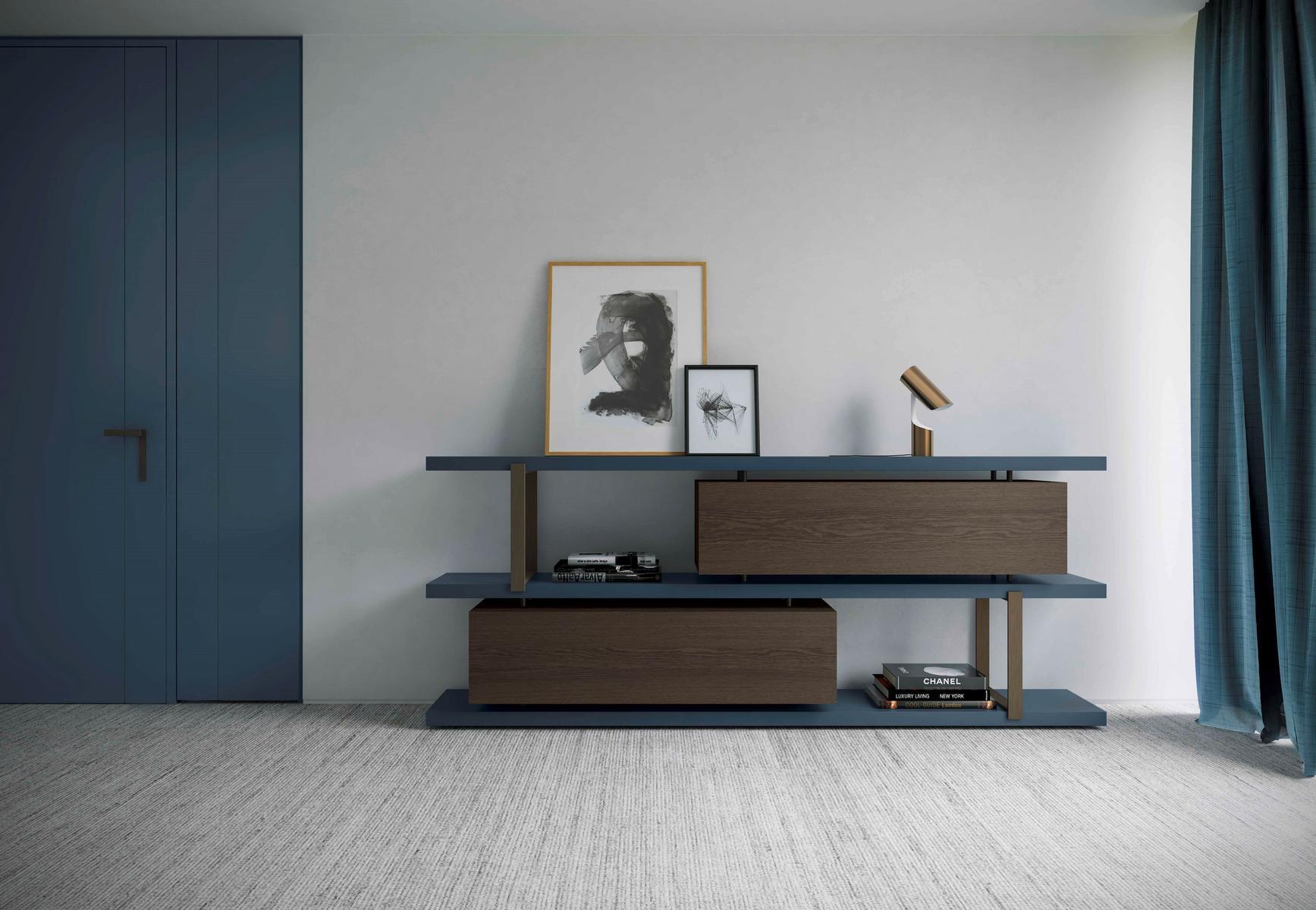 Freestanding wooden bookcase | New York by Olivieri