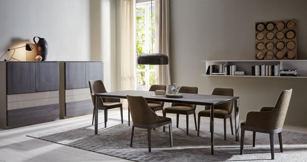 Rectangular wooden dining table | Filigree by Molteni